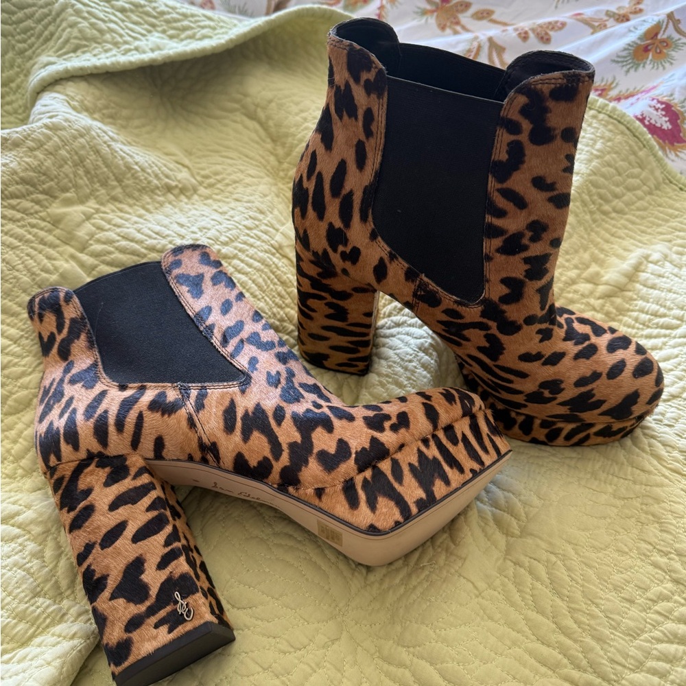 Sam Edelman Leopard Print Heeled Boots